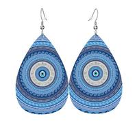 Blue Greek Matiasma Evil Eye Orecchini In Pelle A Goccia Per Donne Leggeri Orecchini Squisito Ciondolo A Goccia Per Matrimoni Accessori Feste