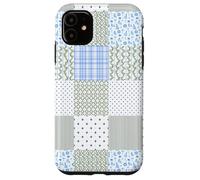 Blue Green Christmas Patchwork Pattern Cute Winter Holiday D Custodia per iPhone 11