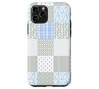 Blue Green Christmas Patchwork Pattern Cute Winter Holiday D Custodia per iPhone 11 Pro