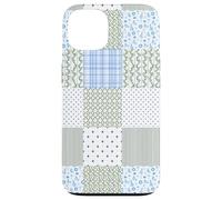 Blue Green Christmas Patchwork Pattern Cute Winter Holiday D Custodia per iPhone 13