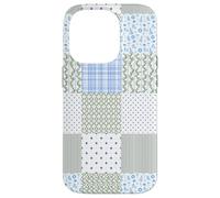 Blue Green Christmas Patchwork Pattern Cute Winter Holiday D Custodia per iPhone 14 Pro