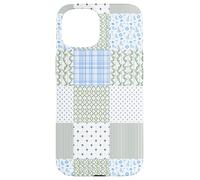 Blue Green Christmas Patchwork Pattern Cute Winter Holiday D Custodia per iPhone 15