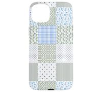 Blue Green Christmas Patchwork Pattern Cute Winter Holiday D Custodia per iPhone 15 Plus