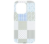 Blue Green Christmas Patchwork Pattern Cute Winter Holiday D Custodia per iPhone 15 Pro