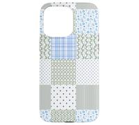 Blue Green Christmas Patchwork Pattern Cute Winter Holiday D Custodia per iPhone 15 Pro Max
