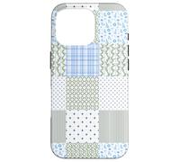 Blue Green Christmas Patchwork Pattern Cute Winter Holiday D Custodia per iPhone 16 Pro