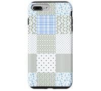 Blue Green Christmas Patchwork Pattern Cute Winter Holiday D Custodia per iPhone 7 Plus/8 Plus