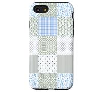 Blue Green Christmas Patchwork Pattern Cute Winter Holiday D Custodia per iPhone SE (2020) / 7 / 8