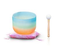 Blue Green Orange Gradient, Crystal Yoga Singing Bowl, 7 To 12 Inches, Handmade, Meditation Props, Relieve Fatigue And Anxiety, Suitable For Beginners And Professionals,(12 Pollici)