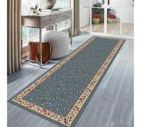 Blue Grey Non-Slip Carpet Runner for Hallway Kitchen and Stairs - Extra Long Rugs in Various Sizes (80x400cm/2.6ftx13.1ft) for Home Décor and Safety