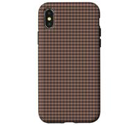 Blue Grey & Rust Gingham - Dark Checkered Plaid Phone Cover Custodia per iPhone X/XS