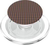 Blue Grey & Rust Gingham - Dark Checkered Plaid Phone Cover PopSockets PopGrip per MagSafe