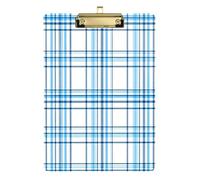 Blue Grid Plaid Legal Size Appunti Impermeabile per Calcio Softball Coaching Dimensione 9 x 12