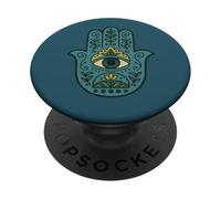 Blue Hamsa Mano di Protezione Spirituale Buona Fortuna PopSockets PopGrip Adesivo