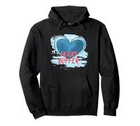 Blue Heart Buffer Costume per Adulti e Bambini Felpa con Cappuccio