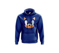 Blue Hedgehog Felpa con cappuccio, per videogiochi, film, film e programmi televisivi, 80% cotone filato ad anelli, 80% cotone ringspun 20% poliestere, tasca a marsupio con cuciture a doppio ago, Blu,