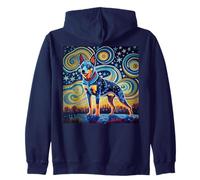 Blue Heeler - Cane da bestiame in stile notte stellata Felpa con Cappuccio