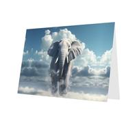 Blue Holiday saluto check biglietto vuoto e perla bella nota vuota blocco VVXBHGR Il piccolo elefante sulle nuvole Modello