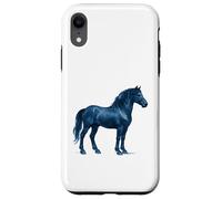 Blue Horse Silhouette Equestrian Lover Minimalist Custodia per iPhone XR