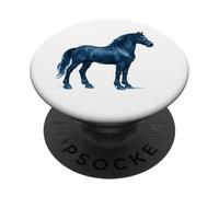 Blue Horse Silhouette Equestrian Lover Minimalist PopSockets PopGrip Adesivo