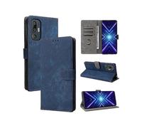 (Blue) HTC U24 Pro 5G Case, Flip Wallet Cover with Card Slots, PU Leather RFID Blocking Magnetic Closure