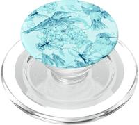 Blue Hummingbird Pop Ups for Phones,Flower Phone Grip,Bird PopSockets PopGrip per MagSafe