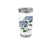 Blue Hydrangea design amanti dei fiori e ortensie Bicchiere termico in acciaio inox doppia parete
