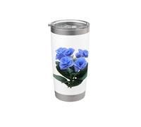 Blue Hydrangea Macrophylla Hortensia Fiori Forme Mania Bicchiere termico in acciaio inox doppia parete