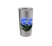 Blue Hydrangea Macrophylla Hortensia Fiori Forme Mania Bicchiere termico in acciaio inox doppia parete