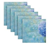 Blue Hydrangea Motto Spring Flower tovaglioli da cucina panno casa panno tovaglioli set di 6 50,8 x 50,8 cm servilletas de tela para bautizo