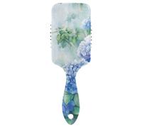 Blue Hydrangea Motto Spring massaggiatore per capelli lisci Progettato spazzola bagnata asciutta per capelli fini con manico ergonomico cepillo para definir rizos