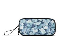 Blue Ice Cube - Astuccio grande in nylon per matite e matite, grande capacità, per scuola superiore, cancelleria per college