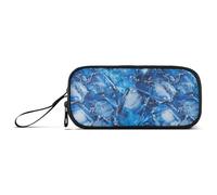 Blue Ice Cube Nylon Ragazzi Matite Bag Alta Capacità Astuccio per la Scuola Cancelleria Organizzatore per Ufficio Ragazze