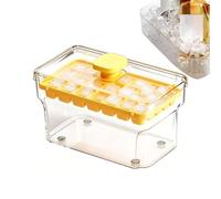 Blue Ice Tray Set, 34 Grid Freezer Mold with Lid Bin, 30cm Reusable Press Ices Cube Maker Container, Food Grade Silicone Ice Mold Quality Design, Stackable Leakproof Style Organizer, Home Bar Use