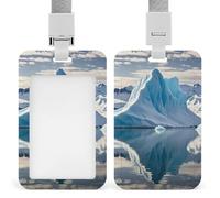 Blue Iceberg - Porta badge identificativo con cordino staccabile, design impermeabile, per ufficio, posto di lavoro