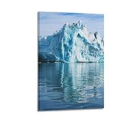 Blue Iceberg Reflection Wall Art, stampa alla moda, poster con natura, rinfrescante, su tela, poster decorativo da parete su tela e stampa artistica moderna per camera da letto, poster decorativo 30,5