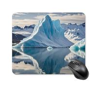 Blue Iceberg - Tappetino per mouse con bordo cucito, panno lavabile, antiscivolo, design perfetto per giochi, laptop, lavoro in ufficio