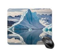 Blue Iceberg - Tappetino per mouse con bordo cucito, panno lavabile, antiscivolo, design perfetto per giochi, laptop, lavoro in ufficio