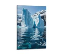 Blue Iceberg Water Wall Art, stampa fresca, poster della natura, immagine su tela ghiacciata, decorazione agghiacciante per soggiorno, poster decorativo da parete su tela e stampa artistica moderna
