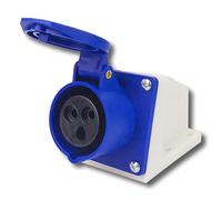 Blue Industrial Plug & Sockets SUPERTOOL 16A 220v IP44 3pin Industrial Site Plug & Wall Socket Waterproof IP44 Plug Connector Socket 2P+Earth Male/Female (#123)