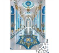 Blue Islamic Hall 1000 Pezzi Cartolina Premium Set Di Puzzle Sfida Del Gioco Educativo Pacchetto Valore Presente Divertente Idea Regalo 52x38cm/1000pcs