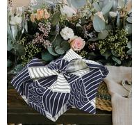 Blue Japanese Gift Wrapping Cloth Reusable Fabric with Antislip Feature