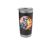 Blue Jay Bird Cocktail Hawaiian Summer Vacation Beach Tramonto Bicchiere termico in acciaio inox doppia parete