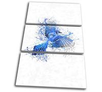 Blue Jay Bird Splash Animals TREBLE TELA parete arte foto stampa