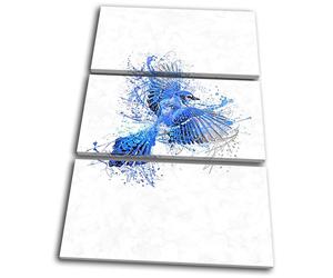 Blue Jay Bird Splash Animals TREBLE TELA parete arte foto stampa