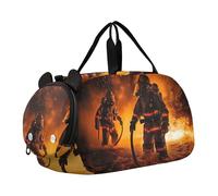 Blue Jay - Borsone da viaggio con stampa artistica per ragazzi e ragazze, borsone da viaggio per palestra, borsone per bambini, Pompiere, classico