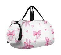 Blue Jay - Borsone da viaggio con stampa artistica per ragazzi e ragazze, borsone da viaggio per palestra, borsone per bambini, Grazioso fiocco rosa, classico