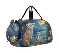 Blue Jay - Borsone da viaggio con stampa artistica per ragazzi e ragazze, borsone da viaggio per palestra, borsone per bambini, Fantasia Volpe Mistica, classico