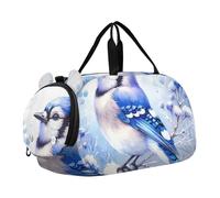 Blue Jay - Borsone da viaggio con stampa artistica per ragazzi e ragazze, borsone da viaggio per palestra, borsone per bambini, Stampa artistica Blue Jay, classico