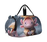 Blue Jay - Borsone da viaggio con stampa artistica per ragazzi e ragazze, borsone da viaggio per palestra, borsone per bambini, graziosa stampa animalier axolotl, classico